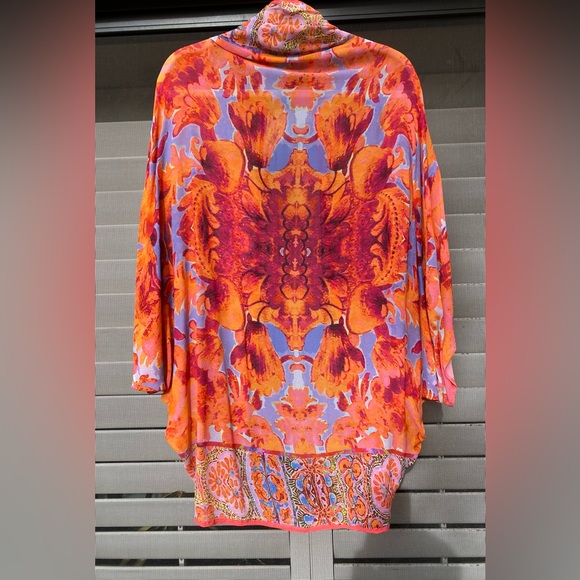 Elizabeth Gillett Anthropologie Floral Print Kimono Wrap - Picture 3 of 9